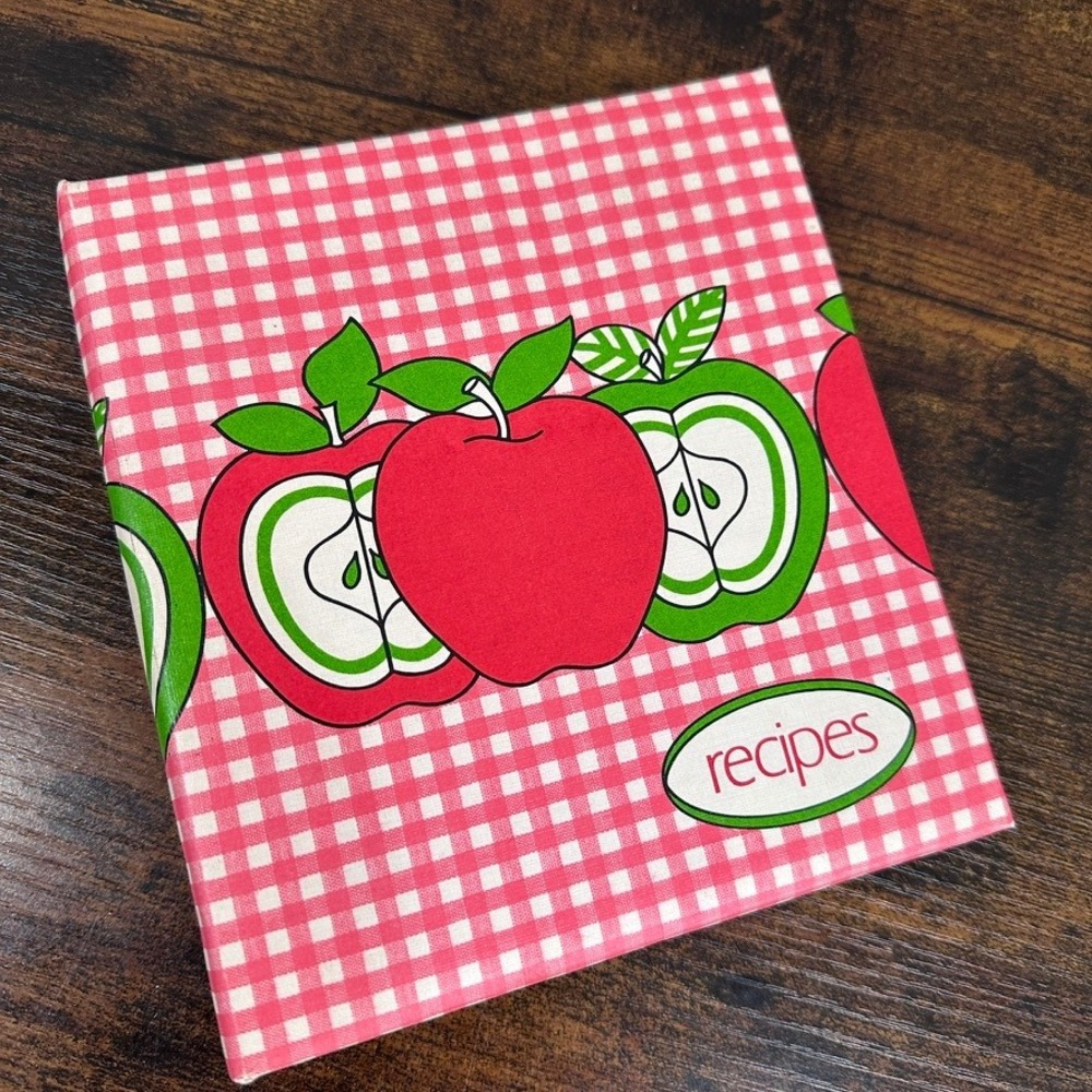 Stylecraft of Baltimore Recipe Binder Vintage Red Gingham Apple Retro Cottage